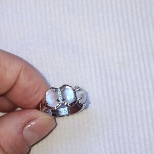 Kendra Scott Silver Triple White Moonstone Ring
